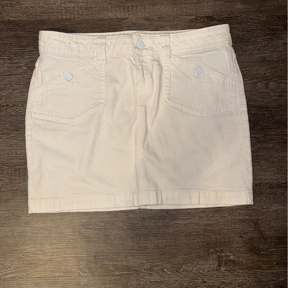 white denim banana republic skirt
